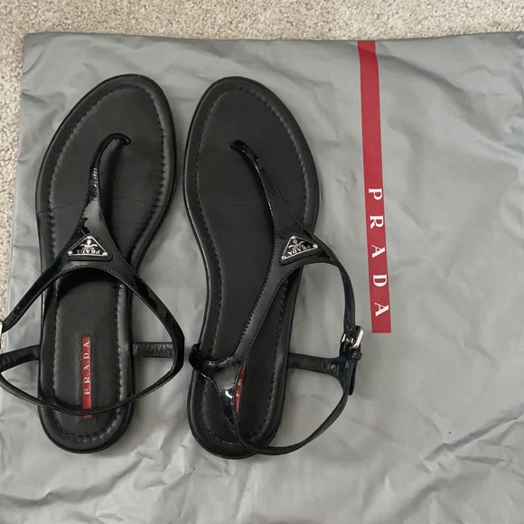 Prada Shoes - Prada Black Thong Sandals